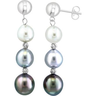 Effy Sterling Silver Freshwater Pearl Drop Earrings in Multi at Nordstrom Rack