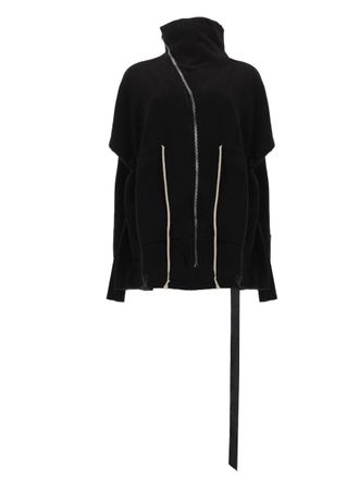 Rick Owens Mountain Sail Asymmetrical Zipper Sweatshirt