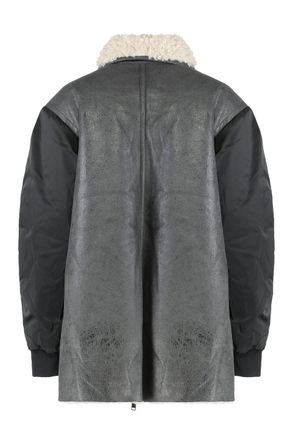 Isabel Marant Womens Oversized Jacket With Contrast Collar Grey Polyester
