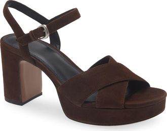 Vince Ericka Ankle Strap Platform Sandal in Cacao Brown at Nordstrom, Size 8.5