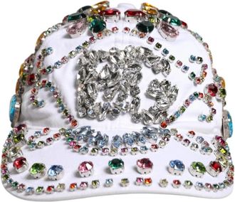 Dolce & Gabbana Baseballpet met kristalversiering - Heren - Petten - Veelkleurig - ONE Size - Katoen - Accessoires