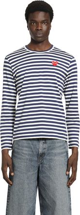 Comme Des Gar&ccedil;ons Striped Heart Long Sleeve T-Shirt