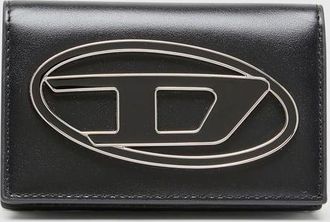 Diesel Leather card holder with enamelled Oval D - Card cases - Woman - Black