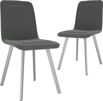 vidaXL Sedie Da Pranzo 2 Pz Grigie In Velluto Vidaxl