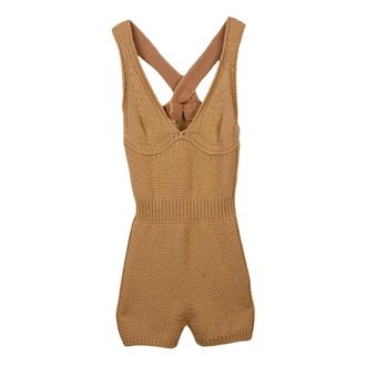 Max Mara Dames, Jumpsuits & Playsuits, Bruin, Maat: S Katoen