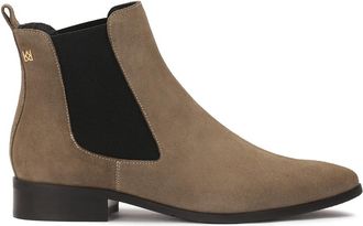 Kazar Taupekleurige su&egrave;de pantoffels - Dames - Chelseaboots - Beige - 37 EU - Su&egrave;de - Schoenen