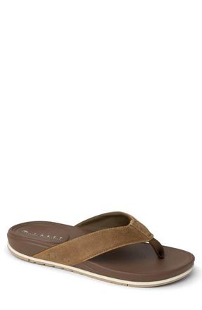 Reef Cushion Bonzer Leather Flip Flop in Toffee at Nordstrom, Size 10