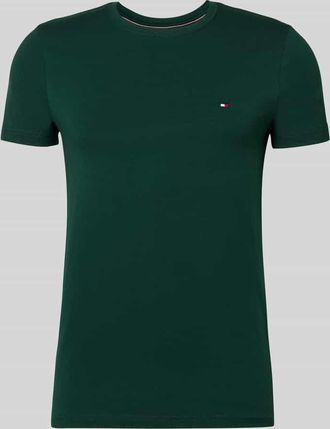 Tommy Hilfiger Slim Fit T-Shirt aus Baumwoll-Mix in Dunkelgruen, Gr&ouml;&szlig;e XXL