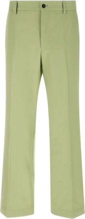 Prada Green Flat Front Trousers