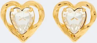 Oscar De La Renta Orecchini a clip Heart con cristalli