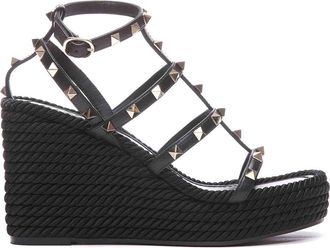 Valentino Garavani Rockstud Wedged Sandals