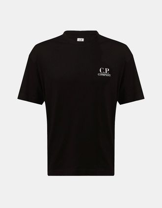 C.P. Company Mens 30/1 Jersey Logo T-Shirt - Black - Size: 44