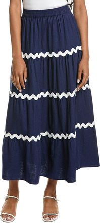 Sail to Sable Tiered Linen-Blend Skirt