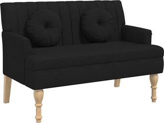 vidaXL Vidaxl - Banco Con Cojines Tela Negro 113x64,5x75,5 Cm