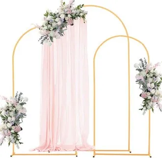 OEM Soporte De Arco Dorado, Juego De 3 Uds De 2,2 X 1,2 M/2 X 1 M/1,8 X 0,8 M, Estructura Estable, Para Fondo De Bodas, Cumplea&ntilde;os, Graduaciones, Fiestas 