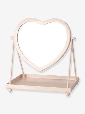 Rice Schminkspiegel in Herzform ROSE KNOCK DOWN rice hellrosa