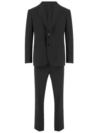 Giorgio Armani Black Tailored Slim-Fit Wool Suit