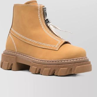 Ganni recycled leather lace-up boots