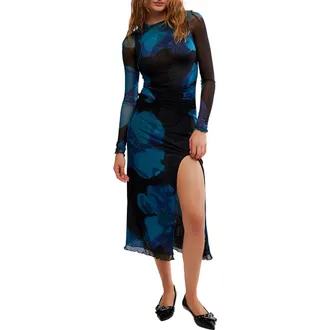 Free People Gianni Print Long Sleeve Maxi Dress in Night Combo at Nordstrom Rack, Size X-Large