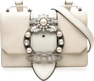 Miu Miu Pre-owned Cross Body Bags, female, White, Size: ONE SIZE Pre-owned Leather Crossbody Bag