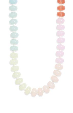 Nordstrom 12mm Beaded Necklace in Pastel Multi- Gold at Nordstrom