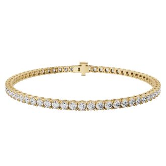 Diamond2Deal 14K Gold Lab Grown Diamond Straight-Line Tennis Bracelet 7