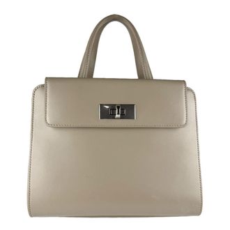 Balenciaga Grayish Leather Handbag Shoulder Bag Tote Bag (Pre-Owned)