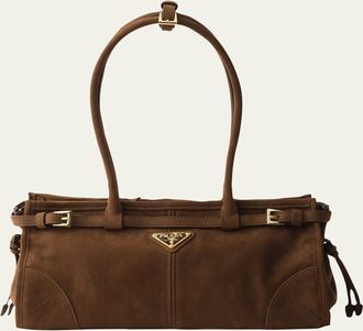 Prada Bonnie Medium Nubuck Leather Shoulder Bag