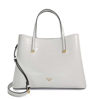 Dune London Womens Accessories Dominant - Double Grab Handle Tote Bag - White Leather - One Size