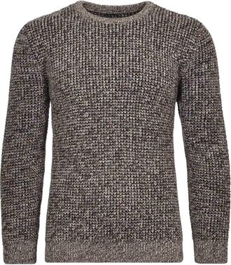 Ragman Rundhalspullover RAGMAN, Herren, Gr. 52, grau (taupe, grau mouliniert, 187), 100% Baumwolle, Rundhals, Pullover Rundhalspullover