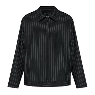 Yohji Yamamoto Light Jackets, male, Black, Size: S Pinstripe Jacket