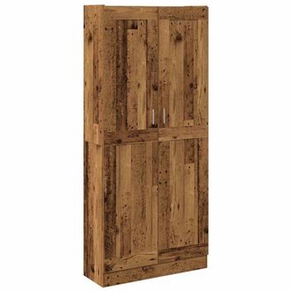 Berkfield Home Highboard Old Wood 82.5x30.5x185 cm Engineered Wood in Brown