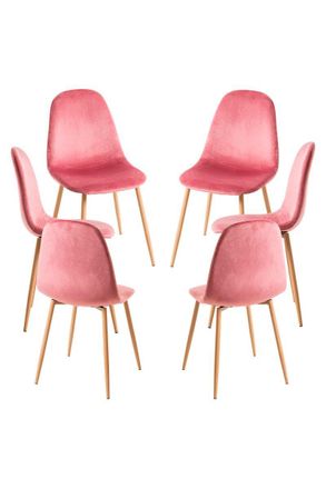 Regalos Miguel Regalos Miguel - Packs Sillas Comedor - Pack 6 Sillas Teok Terciopelo - Rosa