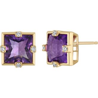 Bony Levy Iris Amethyst & Diamond Stud Earrings in 18Ky at Nordstrom Rack