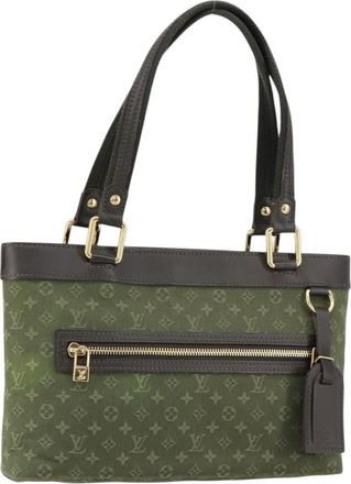 Louis Vuitton Lucille Handbag Mini Lin Khaki Canvas Handbag (Pre-Owned)