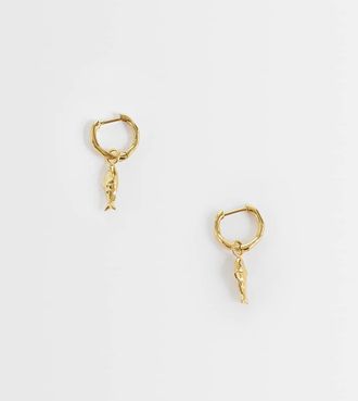 Abbott Lyon Abbbott Lyon orecchini huggie a cerchio a sardina placcati in oro 18k