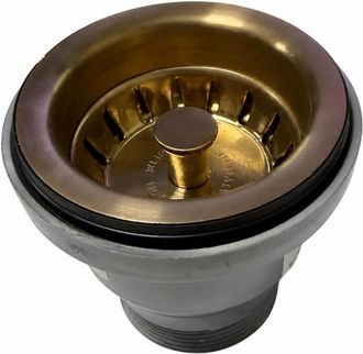 Lira V&aacute;lvula De Desag&uuml;e Lira Fregadero A Cesta Sin Rebosadero Di&aacute;metro 78 Mm Bronce Satinado Pvd