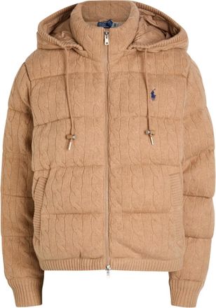 Polo Ralph Lauren hooded cable-knit puffer jacket - Neutrals