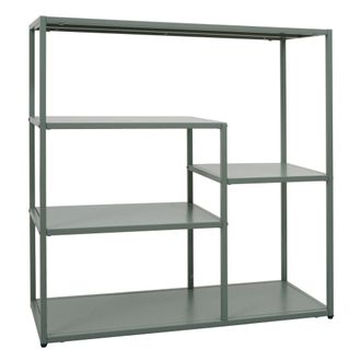Hhg [nunca Usado] Estanter&iacute;a Hhg-599, Estanter&iacute;a De Pie Para El Sal&oacute;n, De Estilo Industrial, De Metal, 80 X 80 X 30 Cm, Verde Menta