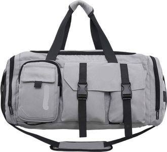 Generic Stylish large capacity nylon travel duffel bag waterproof gym,Compatible For men and women(Grey)