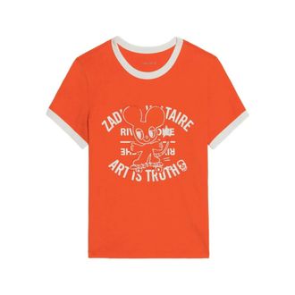Zadig&Voltaire T-Shirts, female, Orange, Size: XS Woos T-shirt