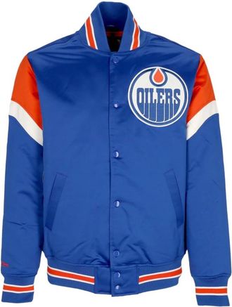 Mitchell & Ness Edmonton Oilers Bomberjack NHL Team - Heren - Bomber jackets - Blauw - S - Polyester - Jassen