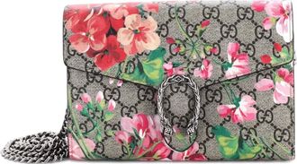 Gucci Dionysus Chain Wallet Blooms Print GG Coated Canvas Small crossbody bag - Bruin