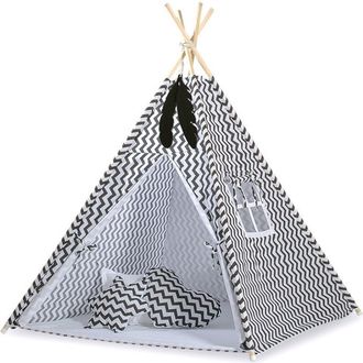 OEM Tienda Tipi Para Ni&ntilde;os + Colgantes De Plumas - Chevron Negro