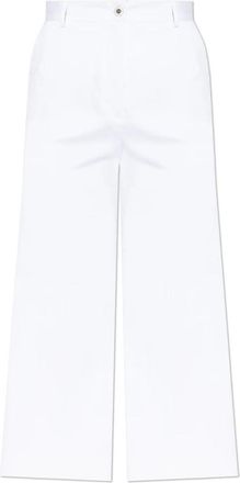 Dolce & Gabbana Kreukelbroek - Dames - Vrijetijds broeken - Wit - 2XS - Katoen - Broeken
