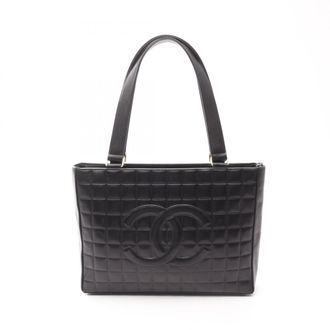 Chanel Black Leather Handbag Tote Bag (Pre-Owned)