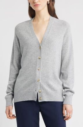 Nordstrom Cashmere V-Neck Cardigan in Grey Silk Heather at Nordstrom Rack, Size Xx-Small