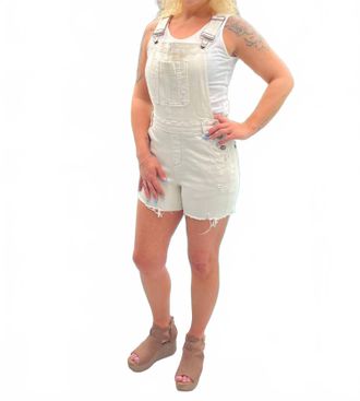 Judy Blue Overly Adorable Overall Shorts In Ecru