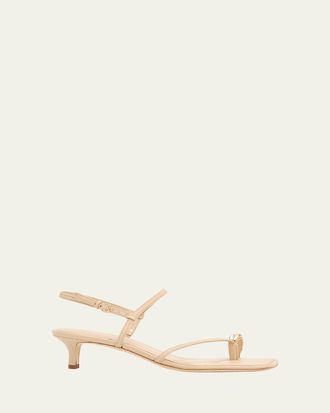 Vince 40mm Polli Leather Kitten-Heel Sandals