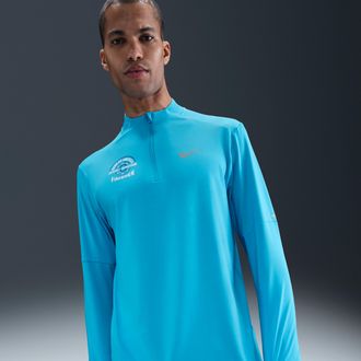 Nike Mens Element Dri-FIT 1/4-Zip Running Top in Blue | HQ4200-487